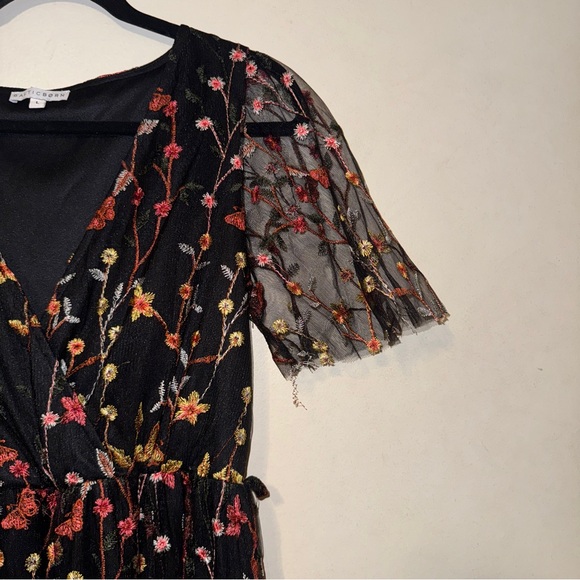 Baltic Born Floral Marsielle Black Dress With Pink, Orange, & Yellow Accents - Picture 10 of 16